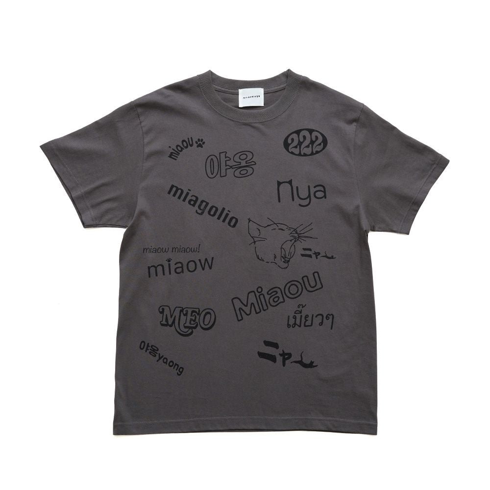 N+Ecology(ネコロジー)【NE-0022083 ニャーTシャツ】スミクロ_M