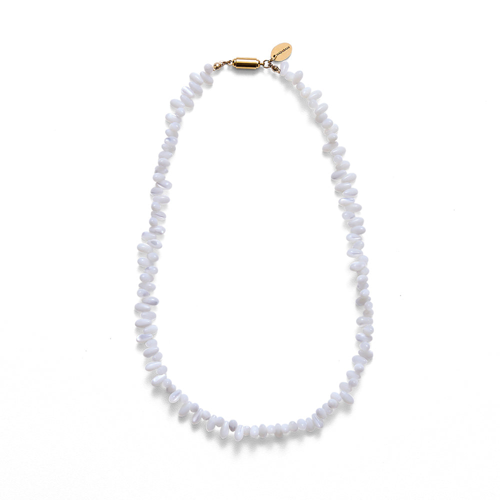 HASHIBAMI 【HB2100260 天然貝 41cm ネックレス】※ドロップ型 ホワイト