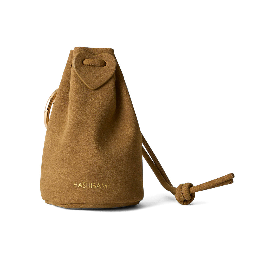 HASHIBAMI 【Ha-2410-317 スエード ボンサックチャーム】ブラウン