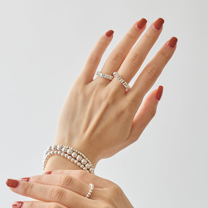 HASHIBAMI 【HB2102234 HASHIBAMI 天然石 シルバー リング ※立方体(横長)】 シルバー