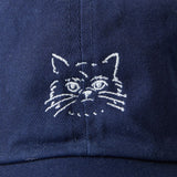 N+Ecology(ネコロジー) 【NE-0022061  猫刺繍キャップ Ⅱ】ネイビー(フワフワネコ)