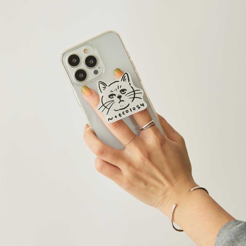 N+Ecology(ネコロジー)【NE-0022066 猫顔スマホグリップ ※全機種対応