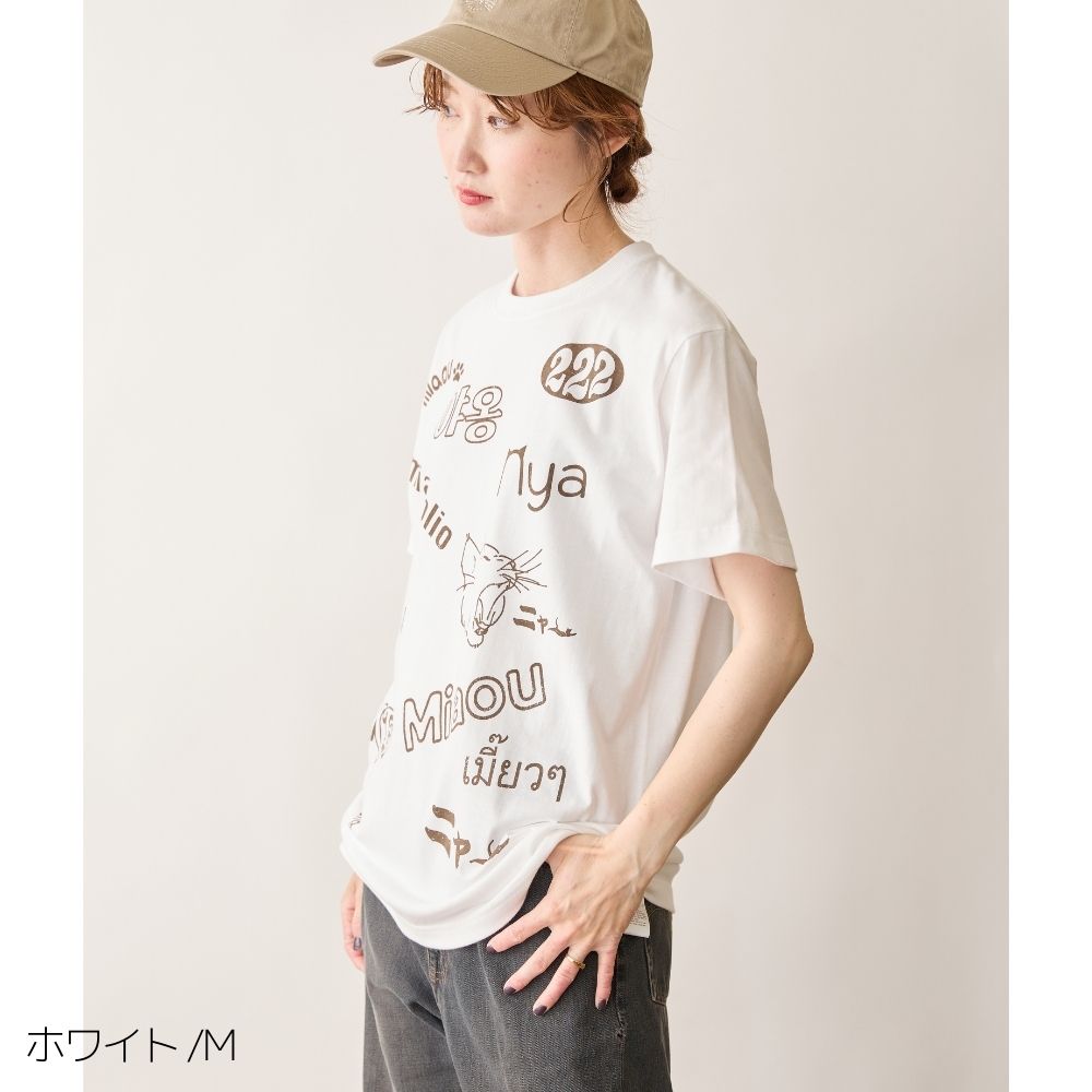 N+Ecology(ネコロジー)【NE-0022083 ニャーTシャツ】ホワイト_M