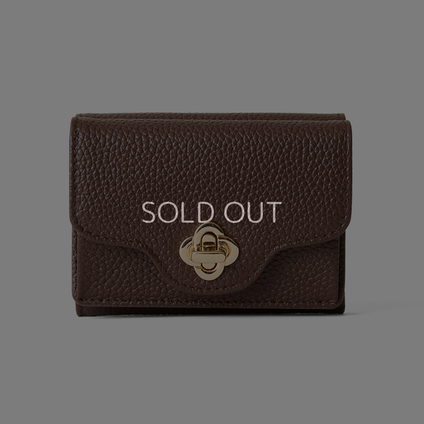 ◆CORRECT限定◆HASHIBAMI【Ha-2502-201 ひねり金具 ミニウォレット】ダークブラウン