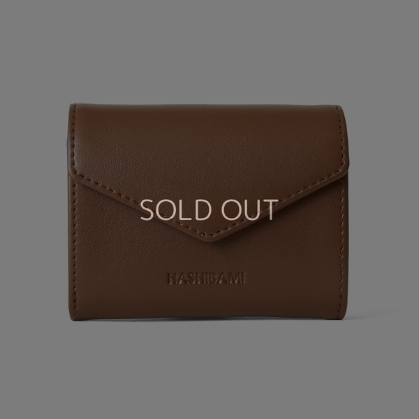 ◆CORRECT限定◆HASHIBAMI【Ha-2502-205 フェズ Wフェイス ミニウォレット】ダークブラウン