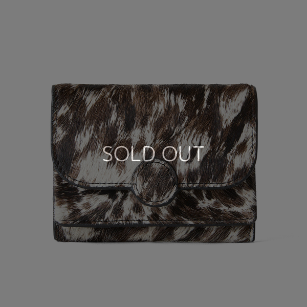 ◆CORRECT限定◆HASHIBAMI【Ha-2504-107 カウヘア― 三つ折り財布】セピア