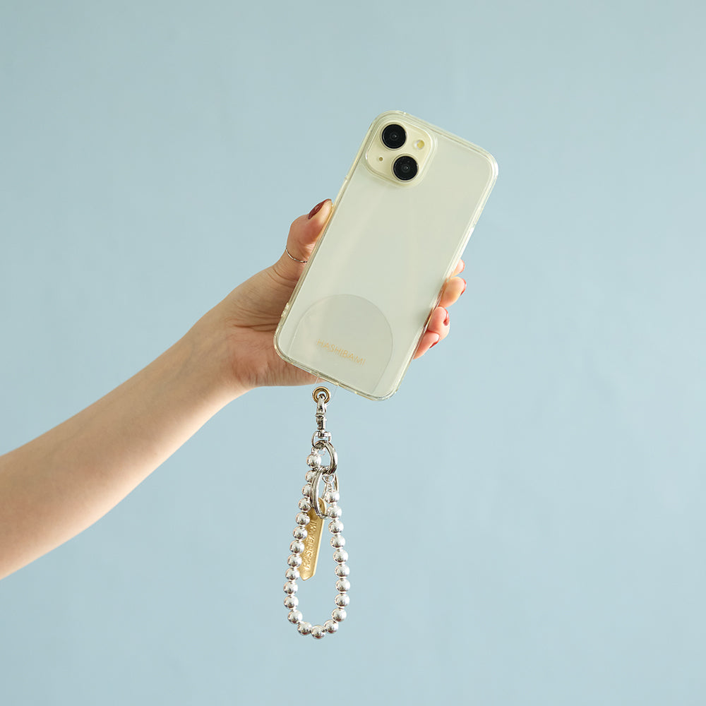 HASHIBAMI【Ha-2504-078 ヘマタイト 丸玉 スマホハンドストラップ