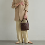 HASHIBAMI【Ha-2509-602 クシュクシュ ワンショルダー】 ダークブラウン