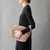 ◆CORRECT限定◆HASHIBAMI【Ha-2506-813 柄スエード ポーチクラッチ】グレーベージュ