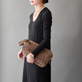 ◆CORRECT限定◆HASHIBAMI【Ha-2506-813 柄スエード ポーチクラッチ】レオパード