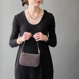 ◆CORRECT限定◆HASHIBAMI【Ha-2506-823 スエードパンチング ポーチポシェット】ミッドグレー