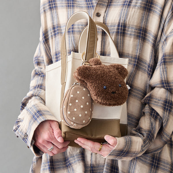 ◆CORRECT限定◆HASHIBAMI【Ha-2506-814 柄スエードミニポーチキーリング】グレーベージュ