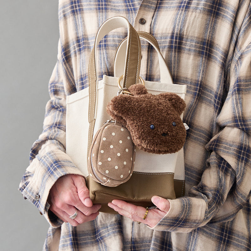 ◆CORRECT限定◆HASHIBAMI【Ha-2506-814 柄スエードミニポーチキーリング】グレーベージュ