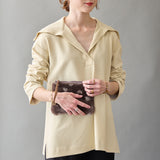 ◆CORRECT限定◆HASHIBAMI【Ha-2506-801 柄ムートン ポーチ】ダークブラウン