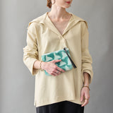 ◆CORRECT限定◆HASHIBAMI【Ha-2506-801 柄ムートン ポーチ】グリーン