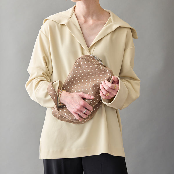 ◆CORRECT限定◆HASHIBAMI【Ha-2506-813 柄スエード ポーチクラッチ】グレーベージュ