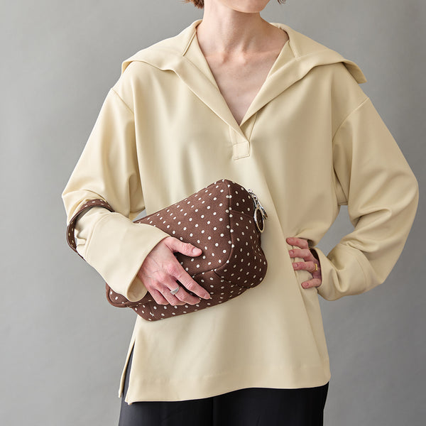 ◆CORRECT限定◆HASHIBAMI【Ha-2506-813 柄スエード ポーチクラッチ】ダークブラウン