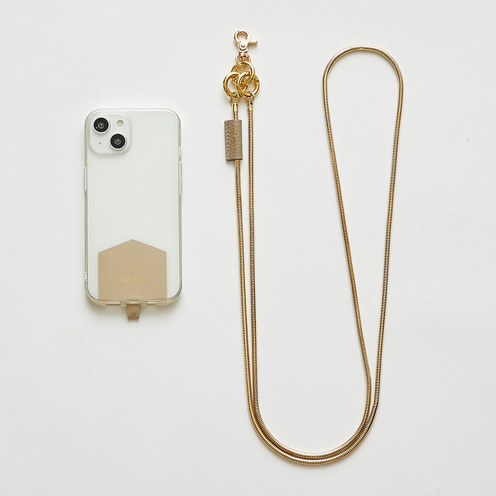 K18 ストラップ HASHIBAMI 【Ha-2303-041 スネークチェーン モバイルストラップ