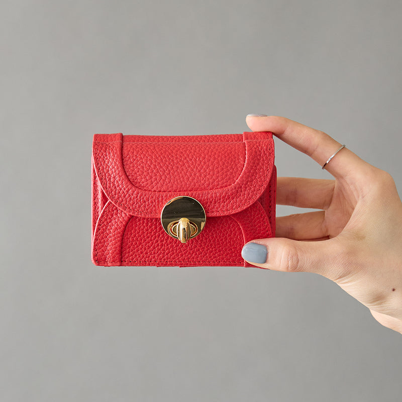 HASHIBAMI 【Ha-1711-453 ニュー ラウンドフォルム ミニウォレット】レッド