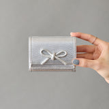 HASHIBAMI 【Ha-2410-326 レザーリボン ミニウォレット】シルバー