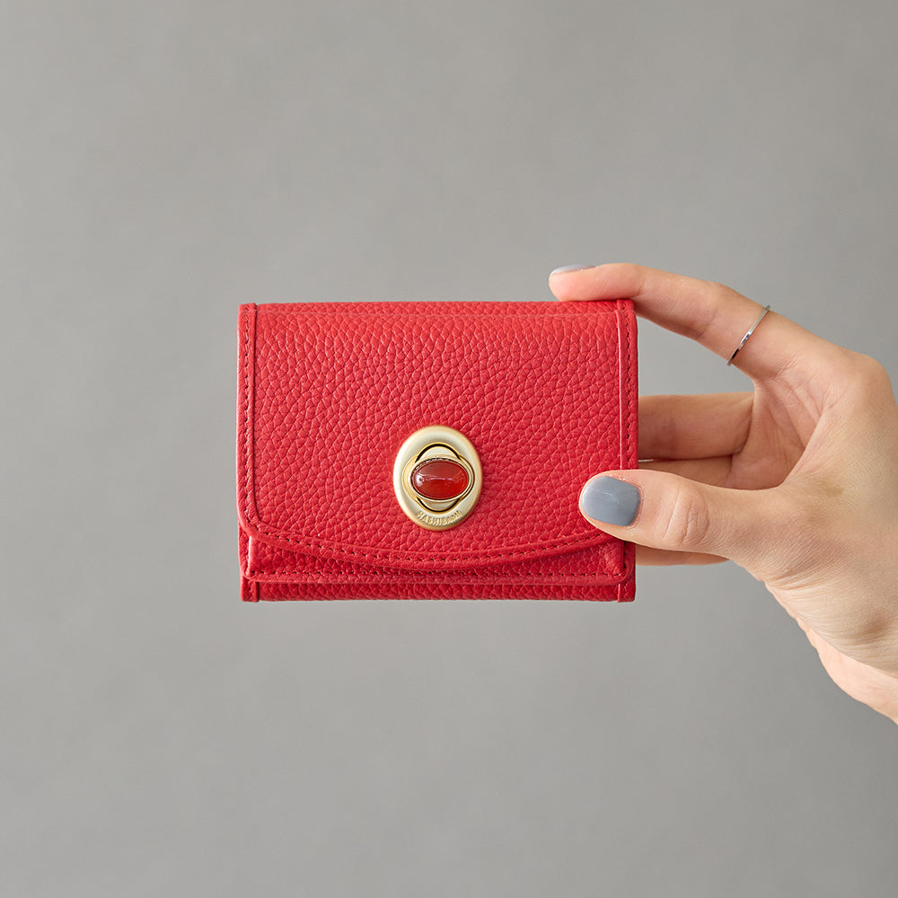 HASHIBAMI【Ha-2008-729 天然石ミニウォレット】レッド