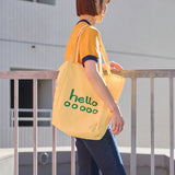 murir【MUR25003 hello ナイロンロゴトート】イエロー