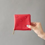 HASHIBAMI【Ha-2407-502 スモールフラワー ハーフウォレット】レッド