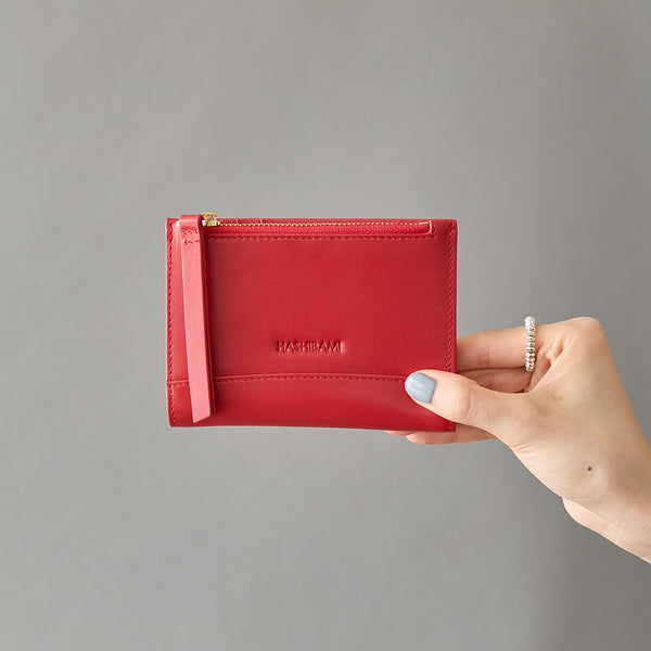 ◆CORRECT限定◆HASHIBAMI【Ha-2506-807 フェズ ハーフウォレット】レッド
