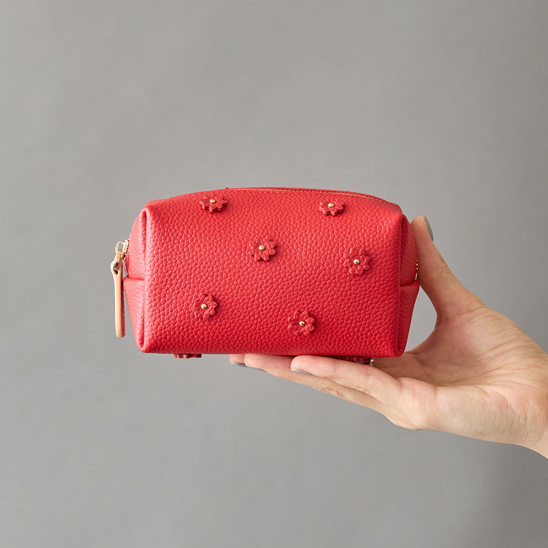 ◆CORRECT限定◆HASHIBAMI【Ha-2506-004 スモールフラワー ポーチ】レッド