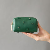 ◆CORRECT限定◆HASHIBAMI【Ha-2506-004 スモールフラワー ポーチ】ボトルグリーン