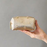 HASHIBAMI【Ha-2407-502 スモールフラワー ハーフウォレット】ゴールド