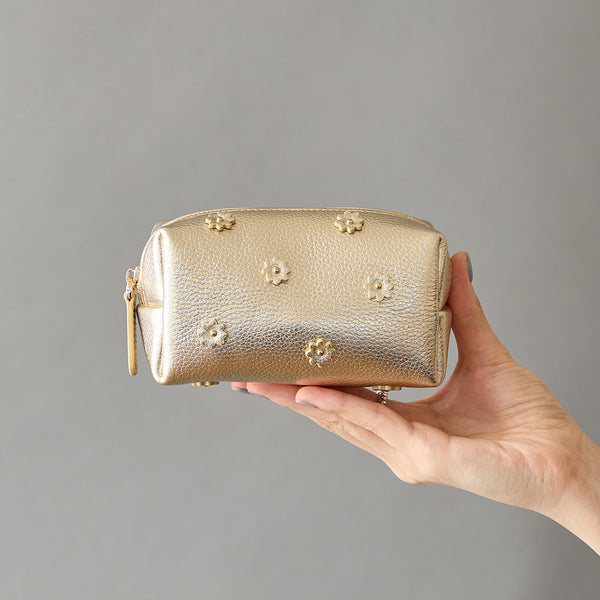 ◆CORRECT限定◆HASHIBAMI【Ha-2506-004 スモールフラワー ポーチ】ゴールド