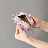 ◆CORRECT限定◆HASHIBAMI【Ha-2506-810 フラワーハトメ キーリング付き ポーチ】ラベンダー