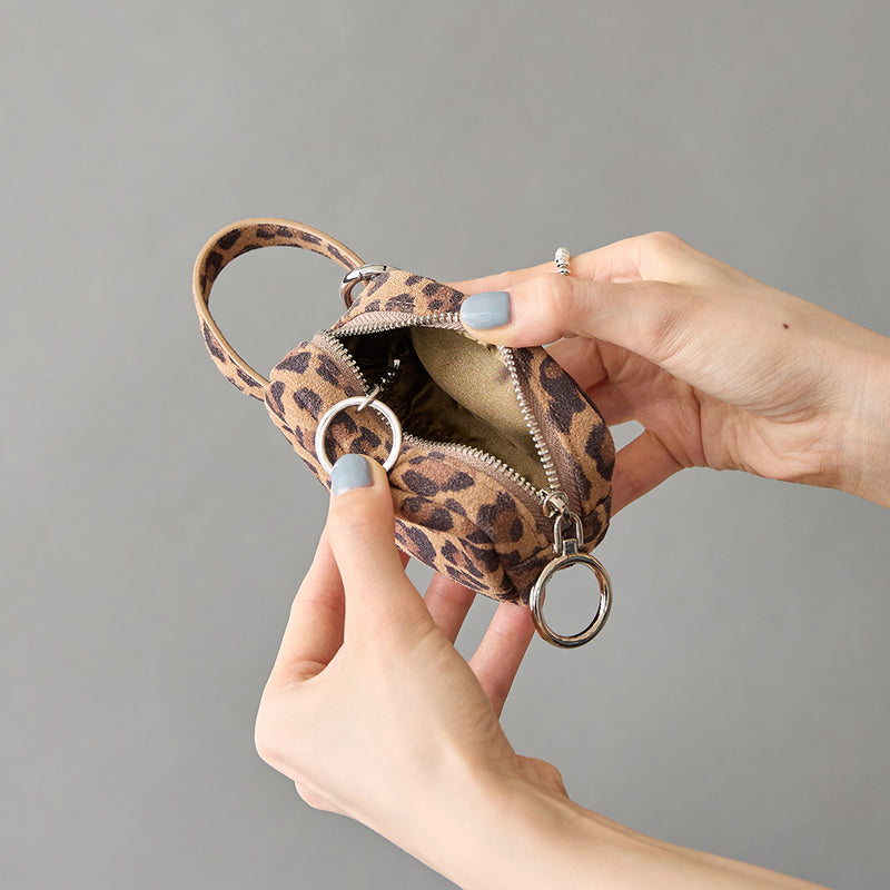 ◆CORRECT限定◆HASHIBAMI【Ha-2506-814 柄スエードミニポーチキーリング】レオパード