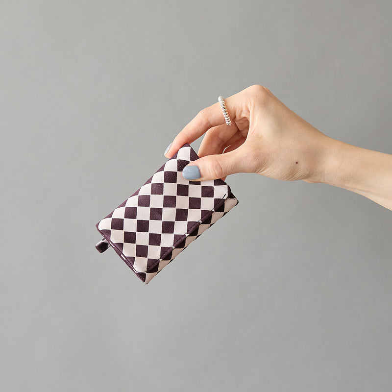 ◆CORRECT限定◆HASHIBAMI【Ha-2506-812 チェック柄 アクセサリーポーチ】チェリー