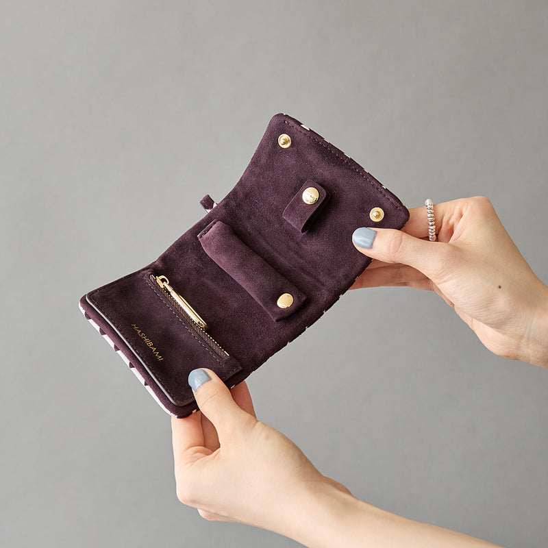 ◆CORRECT限定◆HASHIBAMI【Ha-2506-812 チェック柄 アクセサリーポーチ】チェリー