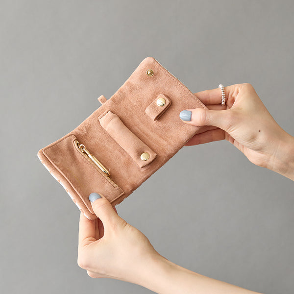 ◆CORRECT限定◆HASHIBAMI【Ha-2506-812 チェック柄 アクセサリーポーチ】ベージュ