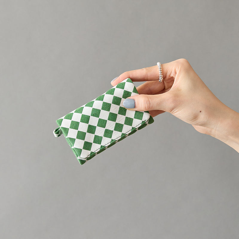 ◆CORRECT限定◆HASHIBAMI【Ha-2506-812 チェック柄 アクセサリーポーチ】グリーン