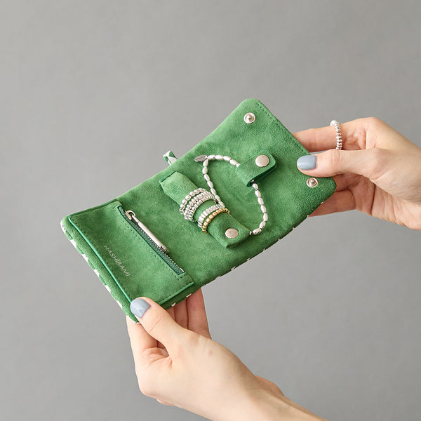 ◆CORRECT限定◆HASHIBAMI【Ha-2506-812 チェック柄 アクセサリーポーチ】グリーン