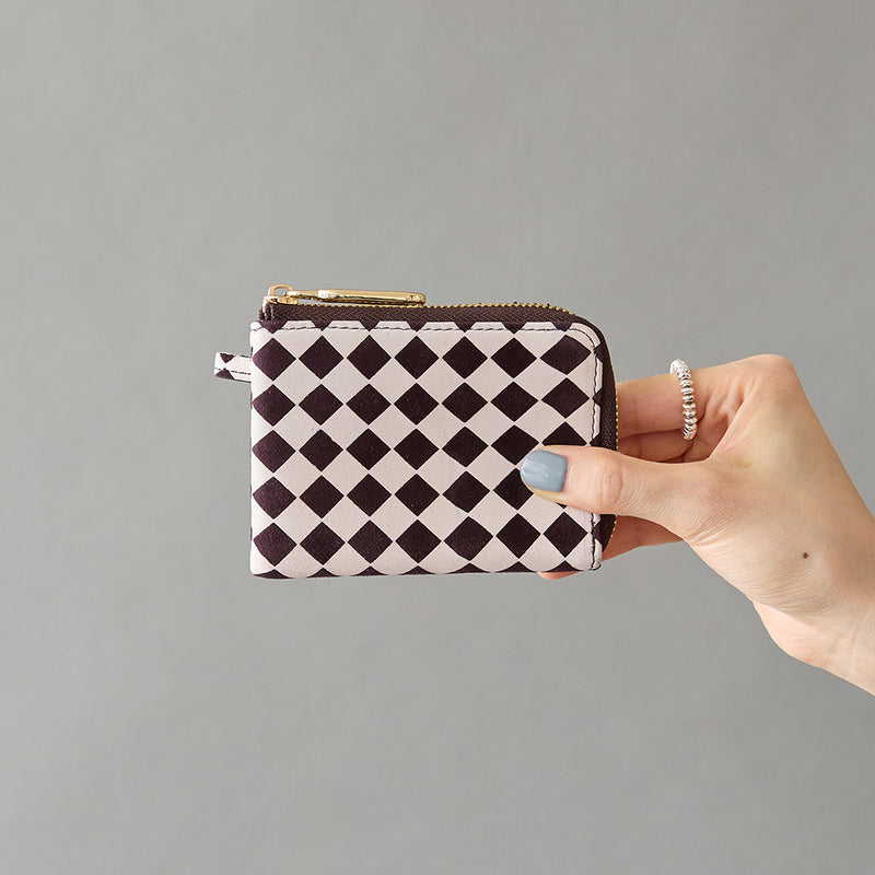 ◆CORRECT限定◆HASHIBAMI【Ha-2506-811 チェック柄 ハーフジップウォレット】チェリー
