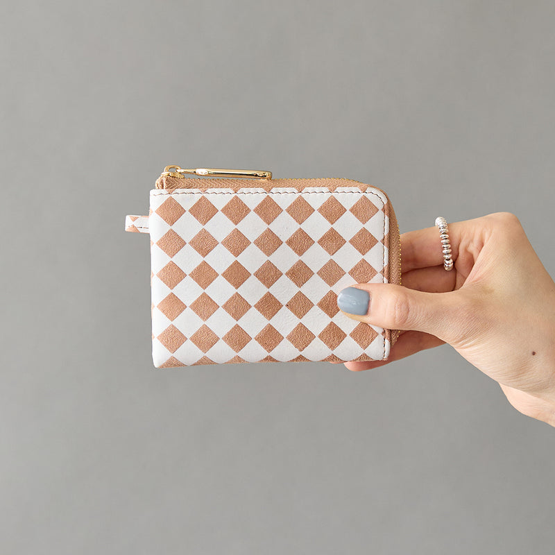 ◆CORRECT限定◆HASHIBAMI【Ha-2506-811 チェック柄 ハーフジップウォレット】ベージュ