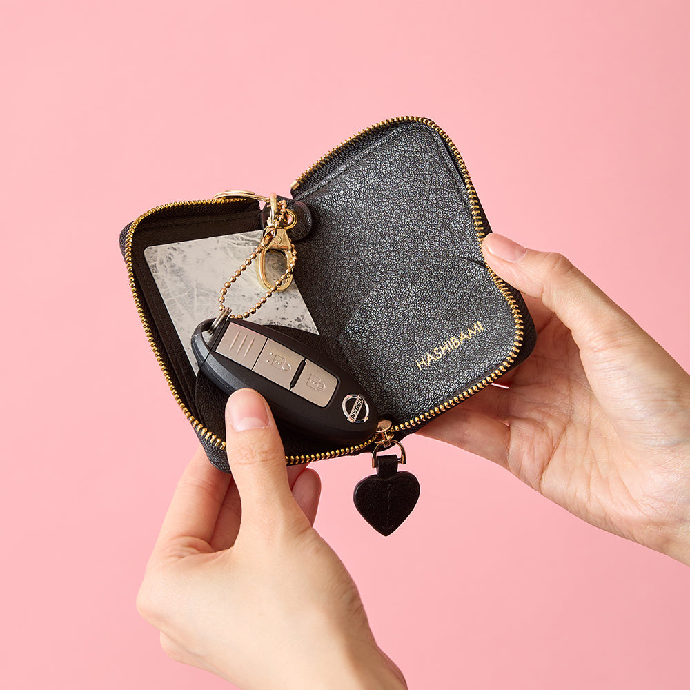 【新品未使用】HASHIBAMI ブラック マルチキーケース HASHIBAMI 【Ha-2410-308 アロー ジップ キーケース】ブラック