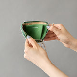 ◆CORRECT限定◆HASHIBAMI【Ha-2506-811 チェック柄 ハーフジップウォレット】グリーン