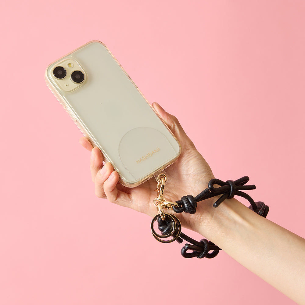HASHIBAMI 【Ha-2410-324 レザーリボン スマホハンドストラップ