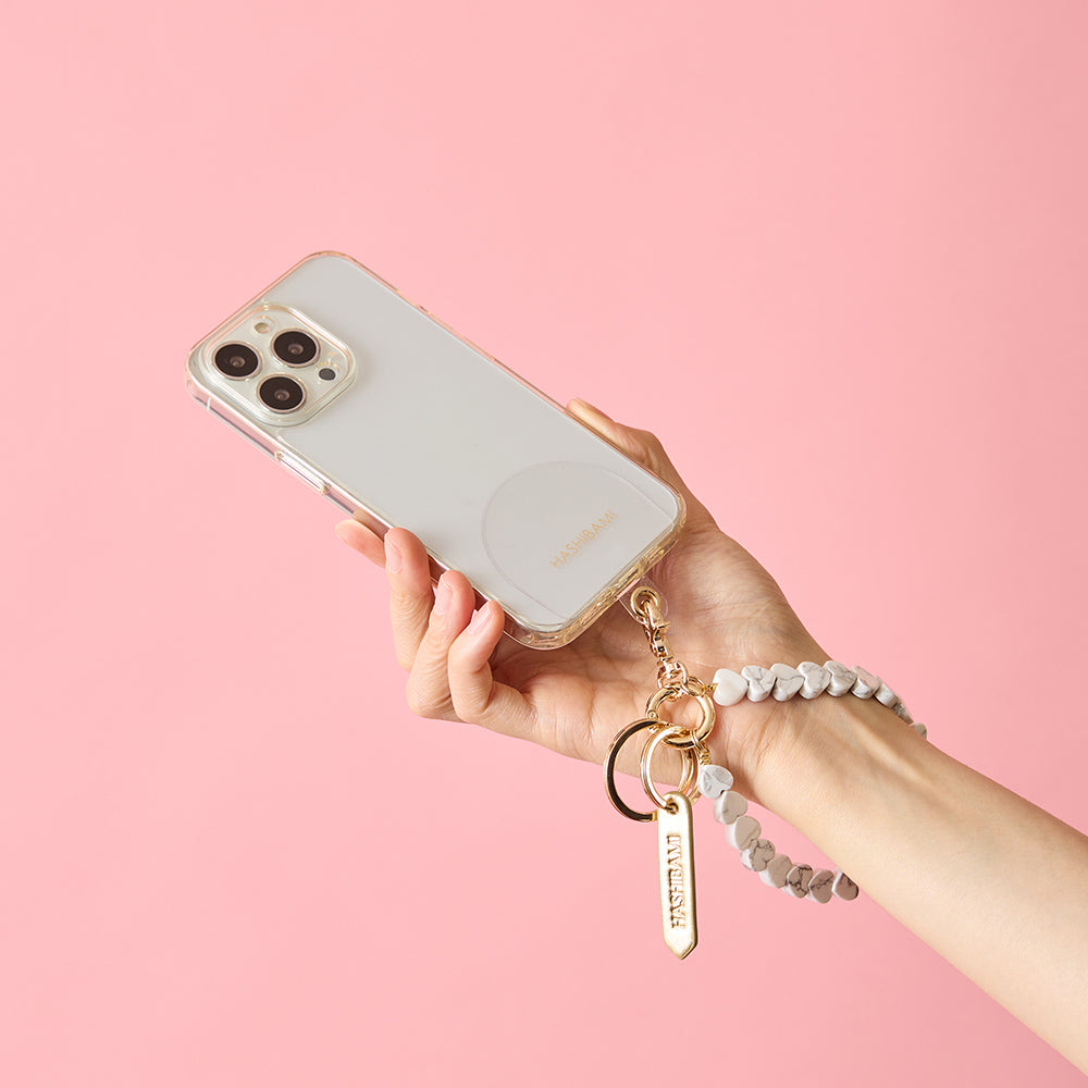 HASHIBAMI【Ha-2500-200 天然石 ハート スマホハンドストラップ