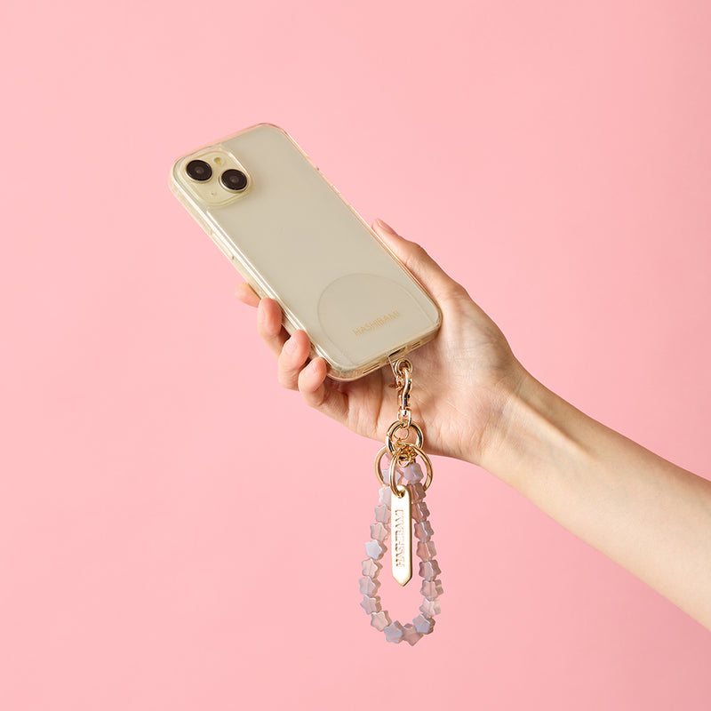 HASHIBAMI【Ha-2410-304 天然石 スター スマホハンドストラップ】グレーオニキス