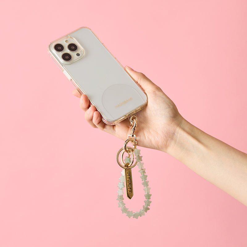 HASHIBAMI【Ha-2410-304 天然石 スター スマホハンドストラップ】アベンチュリン