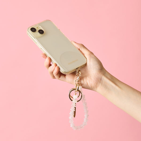 HASHIBAMI【Ha-2410-304 天然石 スター スマホハンドストラップ】クリアクォーツ