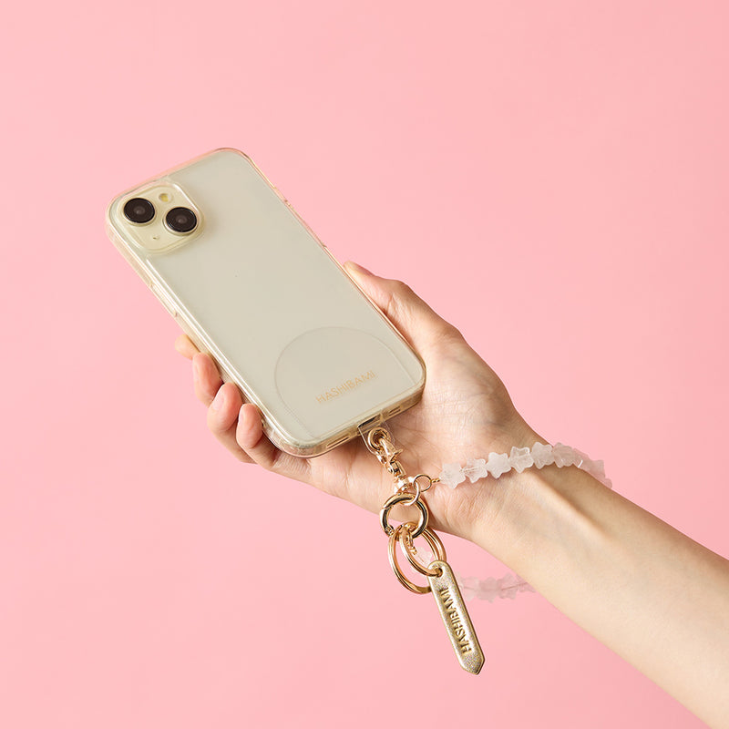 HASHIBAMI【Ha-2410-304 天然石 スター スマホハンドストラップ】クリアクォーツ