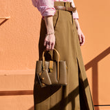 murir【MUR25005 パスケース付き パイピングミニショルダートート】ブラウン